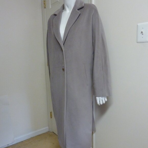 Agnona Sesame Alpaca Blend Cocoon Long Coat - Picture 5 of 11